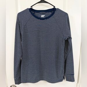 Lands' End Blue and White Striped Shirt